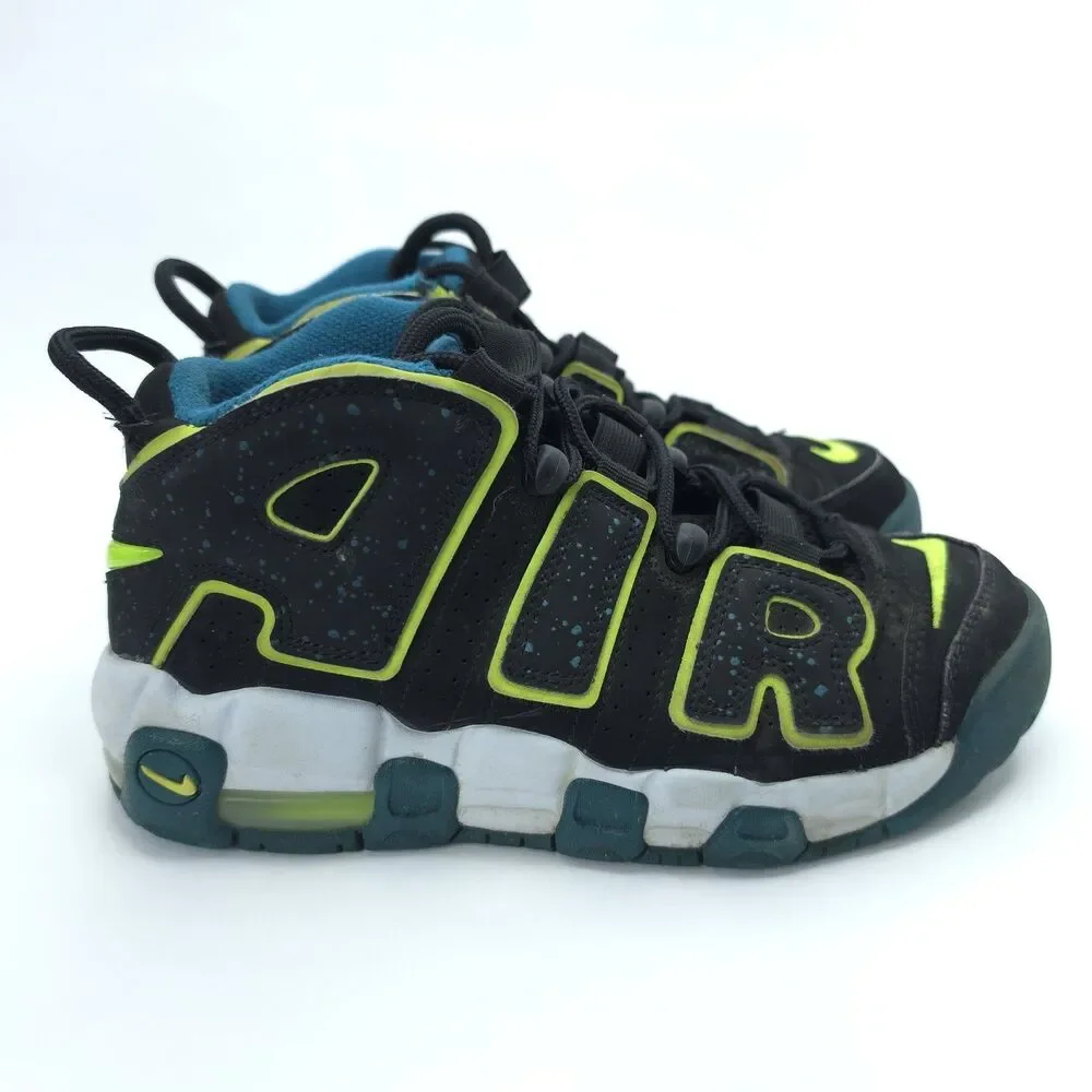 Nike Air More Uptempo GS 'Black Geode Teal' DZ2809-001 Youth Sz 4Y Women Sz 5.5